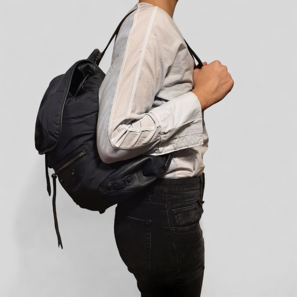 BALENCIAGA Motocross Classic Traveller Backpack Traveler Top Handle Bag Blue - Picture 3 of 16